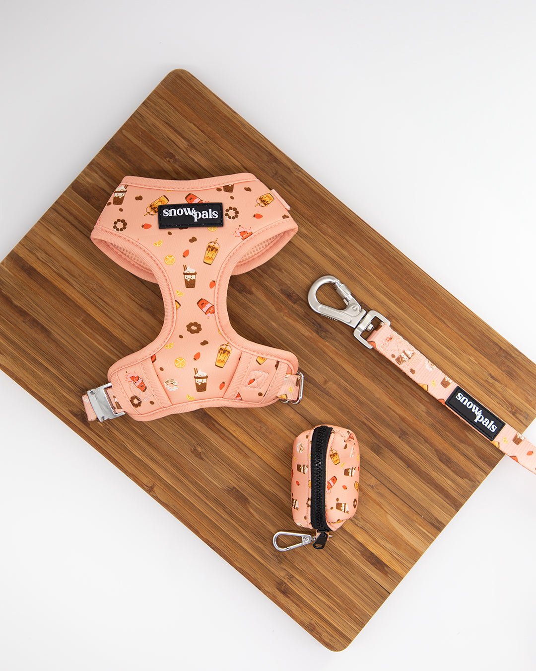 Pink dog harness set