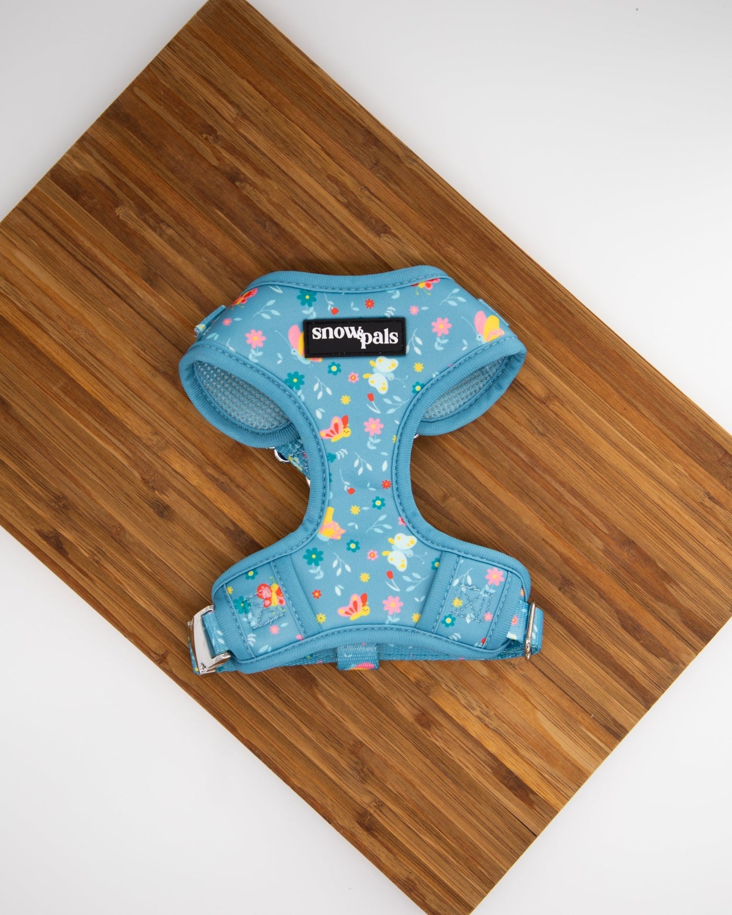 Blue floral dog harness