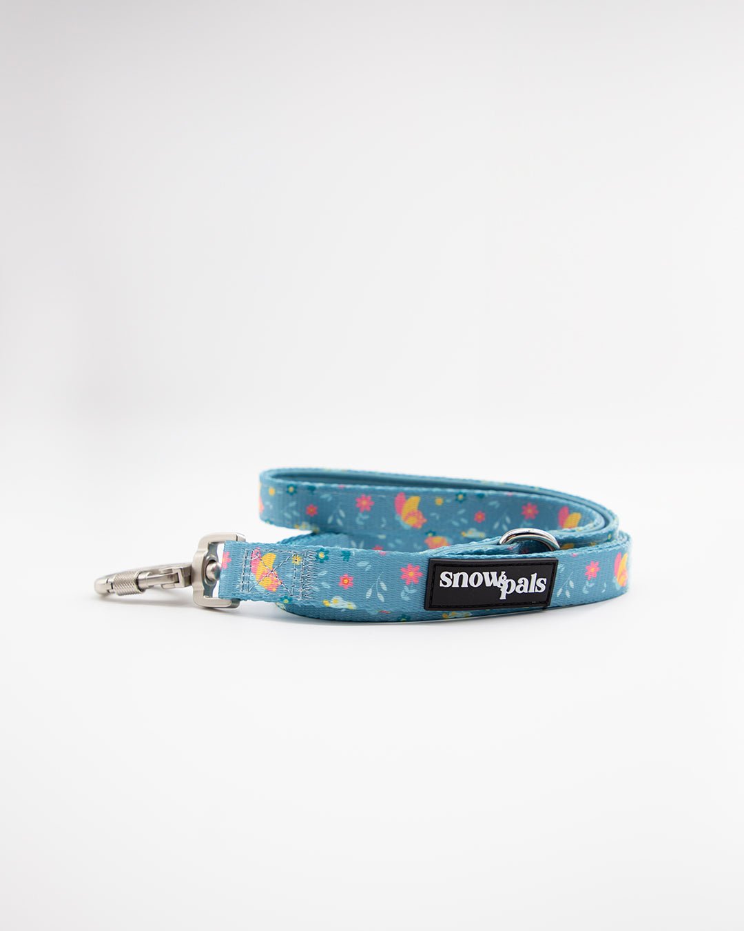 Blue flowers and butterfly dog leash