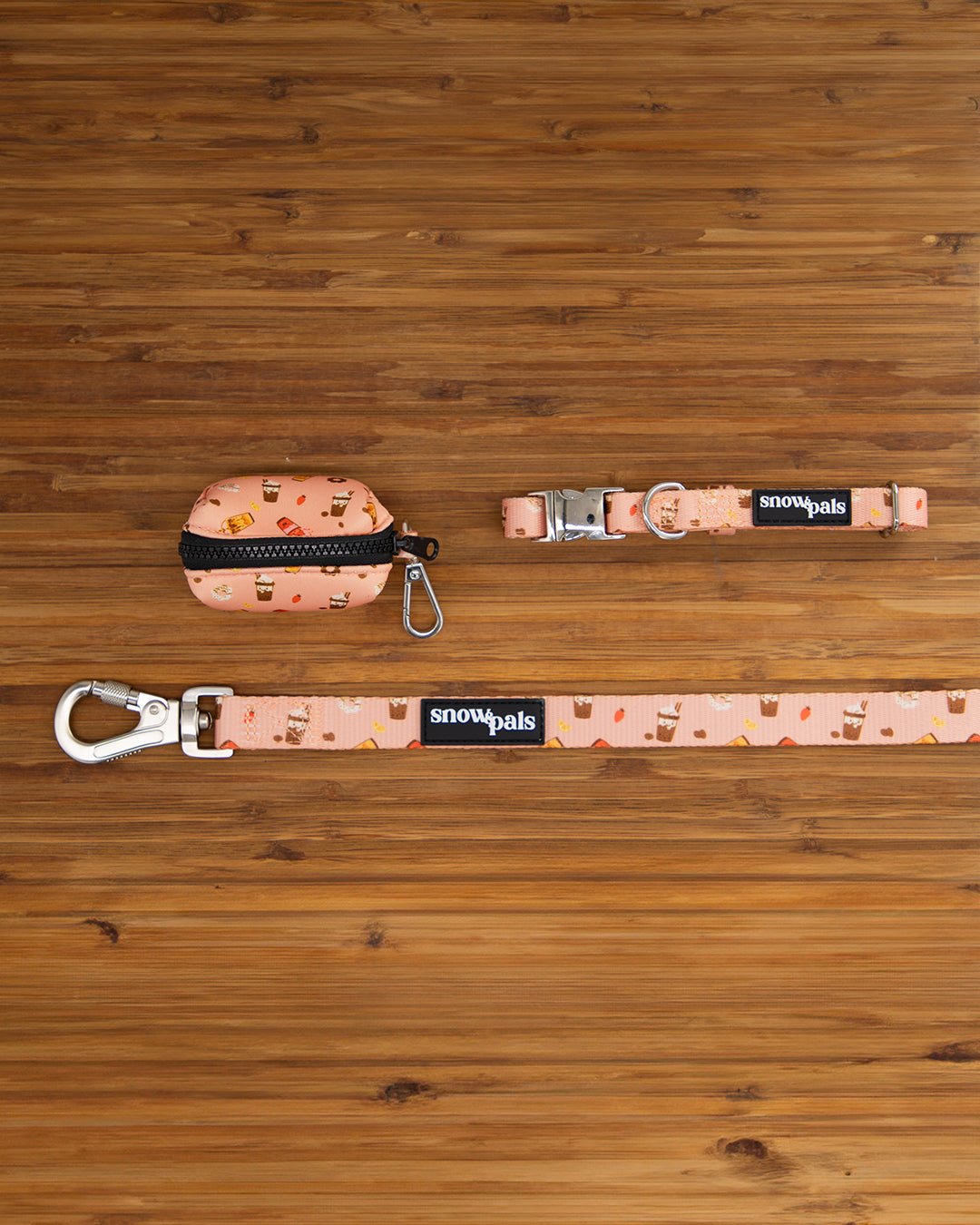 Pink dog leash set